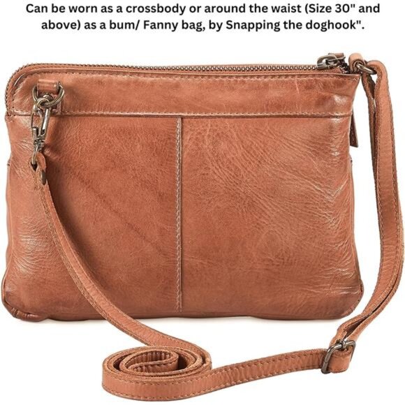 Wise Owl Accessories Small Crossbody Sling Bag Real Leather Purse for Women - Picture 5 of 8